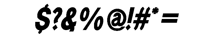Generation Gothic Condensed Extra Bold Italic Font OTHER CHARS