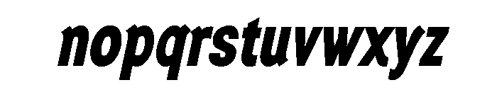 Generation Gothic Condensed Extra Bold Italic Font LOWERCASE