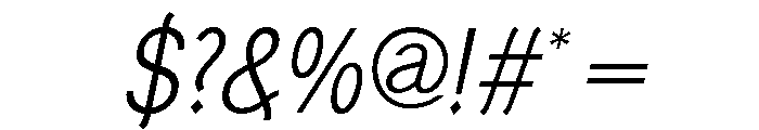 Generation Gothic Condensed Light Italic Font OTHER CHARS