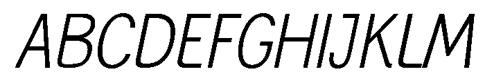 Generation Gothic Condensed Light Italic Font UPPERCASE