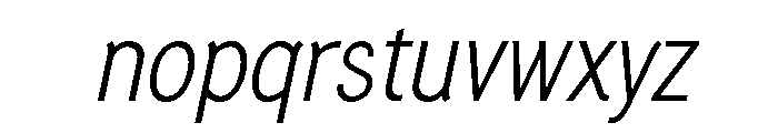 Generation Gothic Condensed Light Italic Font LOWERCASE