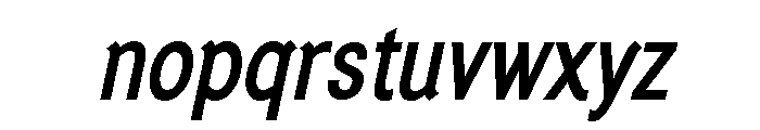 Generation Gothic Condensed Medium Italic Font LOWERCASE