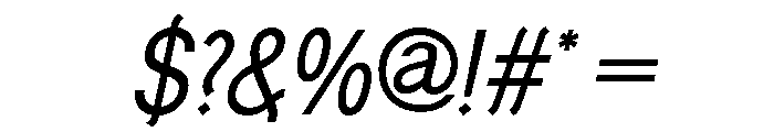 Generation Gothic Condensed Regular Italic Font OTHER CHARS