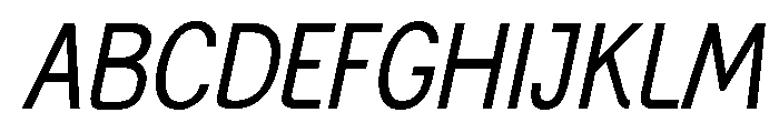 Generation Gothic Condensed Regular Italic Font UPPERCASE