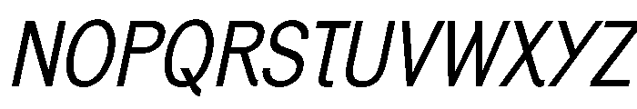 Generation Gothic Condensed Regular Italic Font UPPERCASE