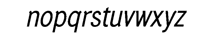 Generation Gothic Condensed Regular Italic Font LOWERCASE