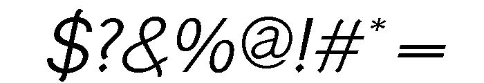 Generation Gothic Light Italic Font OTHER CHARS