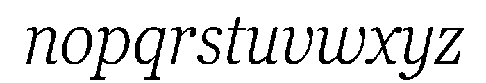 Georgia Pro Condensed Light Italic Font LOWERCASE