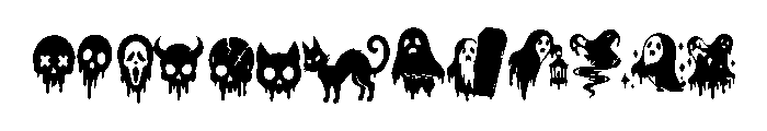 Ghost Drip Dingbats Font UPPERCASE