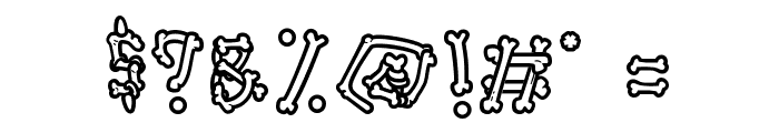 Ghoul Bone - Personal Use Outline Font OTHER CHARS