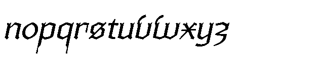Ghivenic Extra Light Oblique Font LOWERCASE