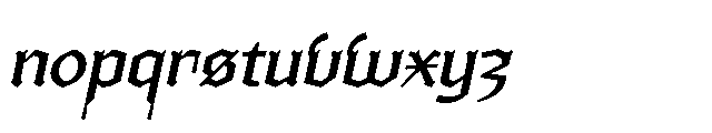 Ghivenic Light Oblique Font LOWERCASE