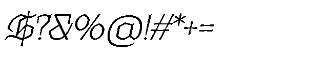 Ghivenic Thin Oblique Font OTHER CHARS