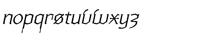 Ghivenic Thin Oblique Font LOWERCASE
