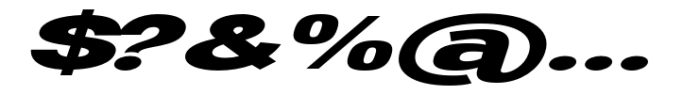 Ghosta Neue Extra Bold Slant Expanded Font OTHER CHARS