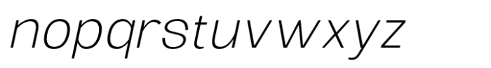 Ghosta Neue Extra Light Slant Font LOWERCASE