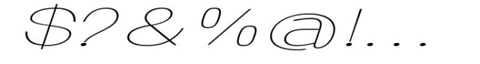 Ghosta Neue Thin Slant Expanded Font OTHER CHARS