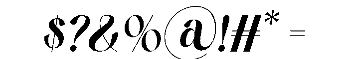 Gillna Riodia Italic Font OTHER CHARS