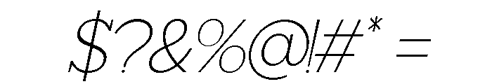 Giproda Italic Thin Font OTHER CHARS