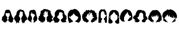 Girl Hair Silhouette Set Font UPPERCASE