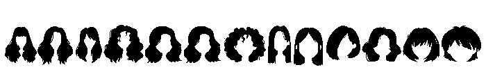 Girl Hair Silhouette Set FONT