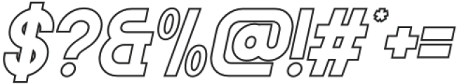 Giant Impact Italic Outline otf (400) Font OTHER CHARS