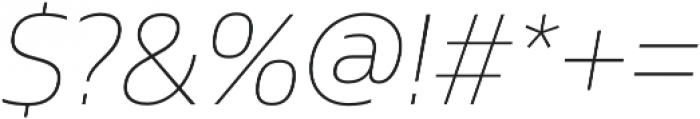 Gilam Thin Italic otf (100) Font OTHER CHARS