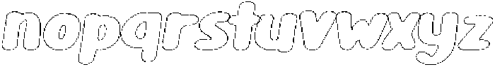 Girafity Brush Outline Italic otf (400) Font LOWERCASE