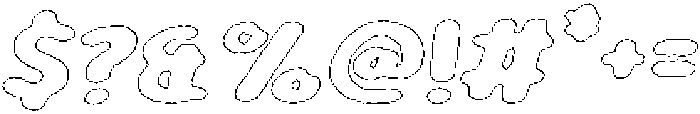 Girafity Eroded Outline Italic otf (400) Font OTHER CHARS