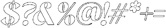 Gistra Outline Italic otf (400) Font OTHER CHARS