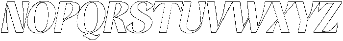 Gistra Outline Italic otf (400) Font UPPERCASE