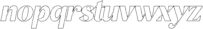 Gistra Outline Italic otf (400) Font LOWERCASE