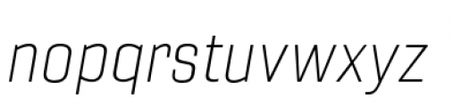 Gineso Extended Thin Italic Font LOWERCASE