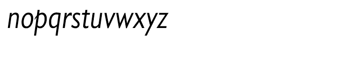 Gill Sans Hellenic Semi Condensed Regular Italic Font LOWERCASE