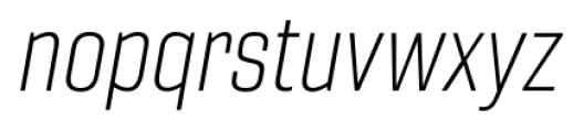 Gineso Condensed Thin Italic Font LOWERCASE