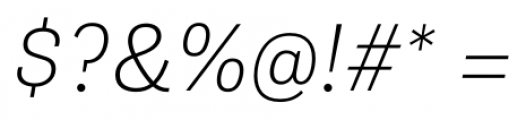 Gira Sans Thin Italic Font OTHER CHARS