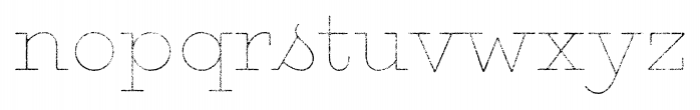 Gist Rough Upright Regular Line Font LOWERCASE