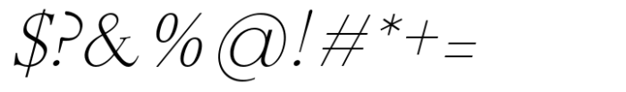 Giane Extra Light Italic Font OTHER CHARS