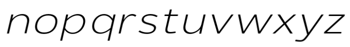 Giane Gothic sans Extra Light Italic Expanded Font LOWERCASE