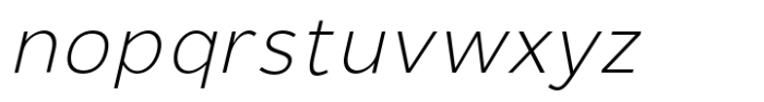 Giane Gothic sans Extra Light Italic Font LOWERCASE
