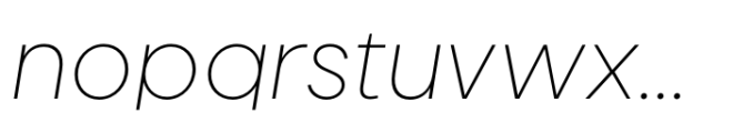 Gianis Thin Italic Font LOWERCASE