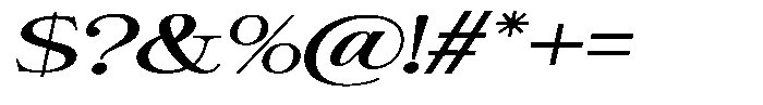 Giantrick Medium Expanded Slanted Font OTHER CHARS