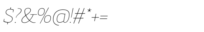 Gingar UltraLight Italic Font OTHER CHARS