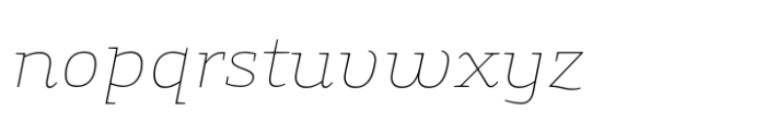 Gingar UltraLight Italic Font LOWERCASE