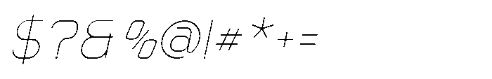 Ginovra Rounded Extra Light Italic Font OTHER CHARS