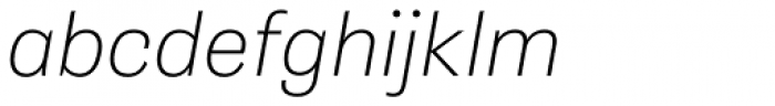 Gira Sans Thin Italic Font LOWERCASE