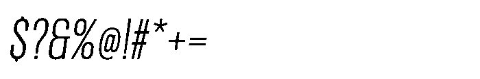 Giraffi Condensed Italic Font OTHER CHARS