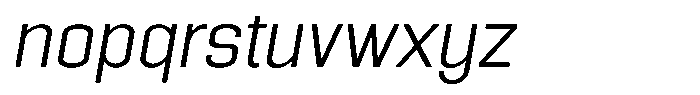 Giselax Light Semi Expanded Slanted Font LOWERCASE