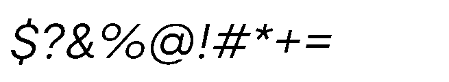 Gizo Italic Font OTHER CHARS