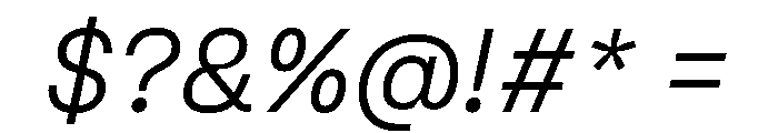 Ginka LightItalic Font OTHER CHARS